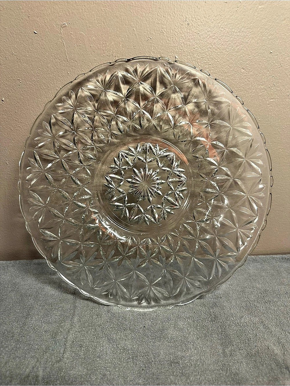 Anchor Hocking Early American Prescut (EAPC) Star of David Large Serving Platter